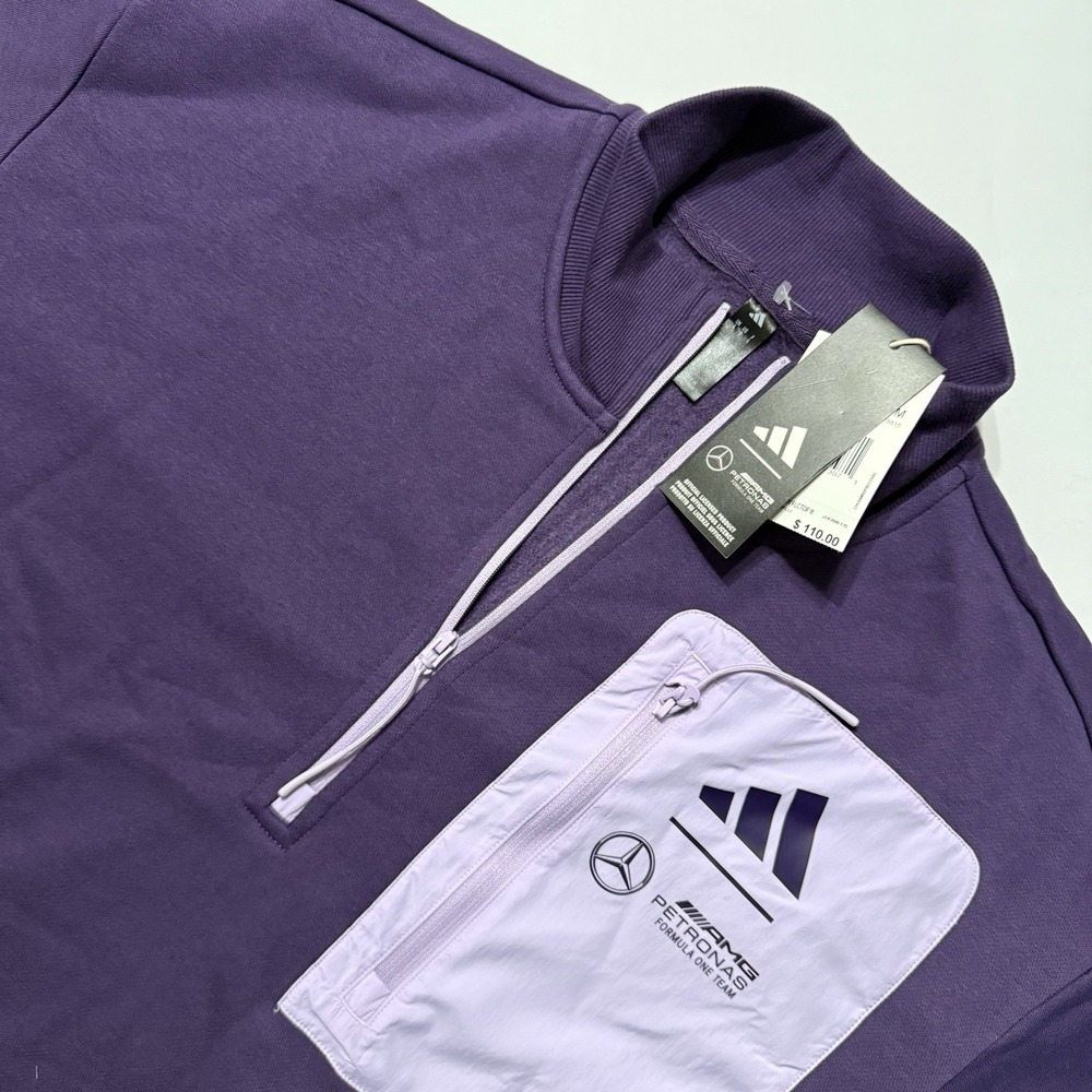 Adidas Sweatshirt Mercedes AMG Petronas F1 Team Quarter Zip Fleece Purple JX8815